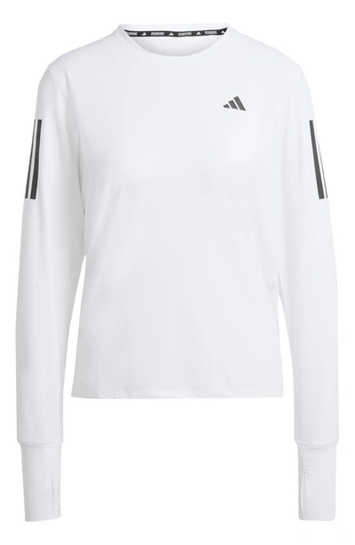 Shop Adidas Originals Adidas Own The Run Long Sleeve T-shirt In White