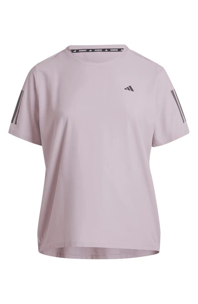 Shop Adidas Originals Own The Run Performance T-shirt In Preloved Fig