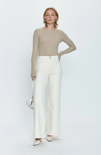 Pistola Lana High Rise Ultra Wide Leg Denim Pants In Ecru In Ecru