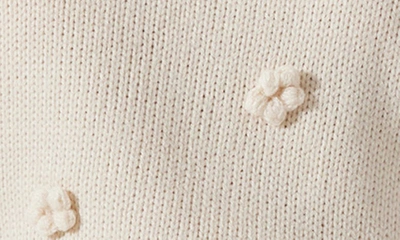 Shop Astr Flower Appliqué Mock Neck Sweater In Cream