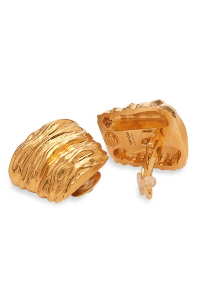 Shop Tom Ford Moon Clip-on Earrings In 1y049 Vintage Gold