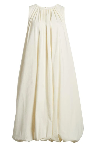 Shop Melloday Bubble Hem Poplin Midi Dress In Ivory