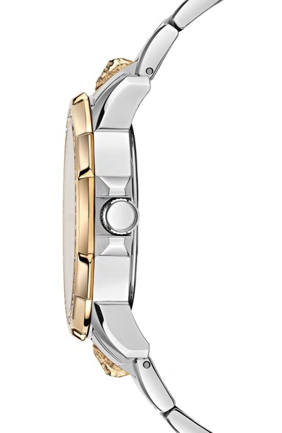 Shop Versus Versace 6e Arrondissement Crystal Multifunction Bracelet Watch, 46mm In Two Tone