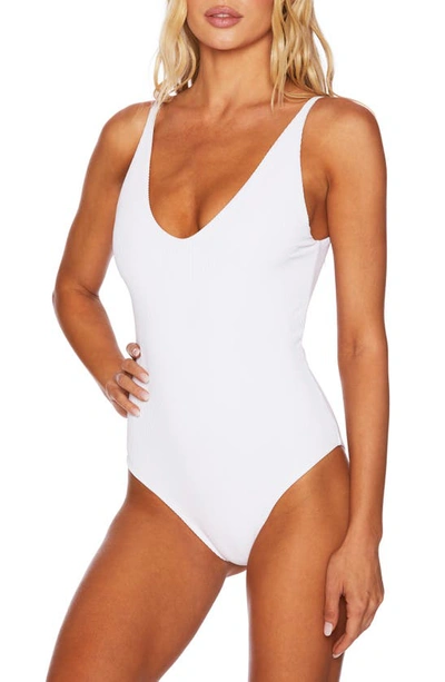 Beach Riot Reese Rib One-piece Swimsuit In White