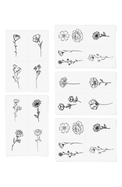 Shop Inked By Dani Blooming Temporary Tattoos In Black