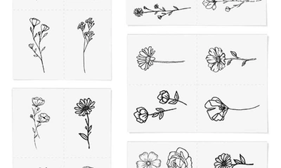 Shop Inked By Dani Blooming Temporary Tattoos In Black