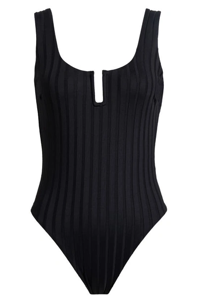 Shop Vitamin A Ursula U-wire Rib One-piece Swimsuit In Black Superib