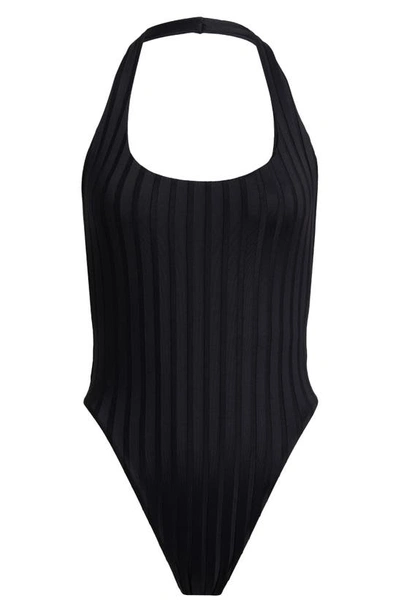 Shop Vitamin A Alia Rib One-piece Swimsuit In Black Superib