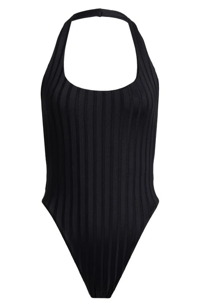 Vitamin A Alia Rib One-piece Swimsuit In Black Superib