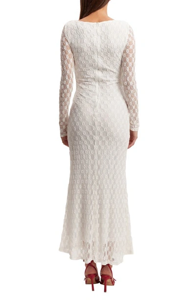 Shop Bardot Adoni Long Sleeve Lace Overlay Midi Dress In White