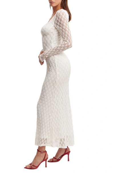 Shop Bardot Adoni Long Sleeve Lace Overlay Midi Dress In White