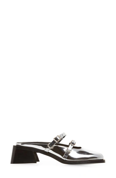 Shop Justine Clenquet Andie Mary Jane Mule In Silver
