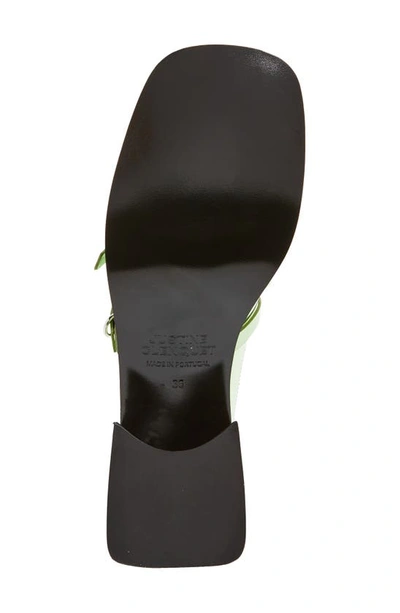 Shop Justine Clenquet Andie Mary Jane Mule In Green Mirror
