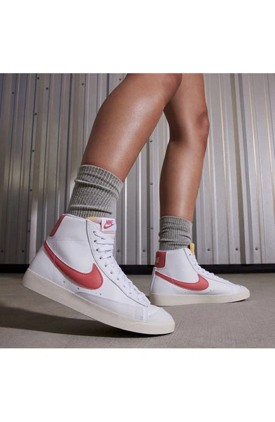 Shop Nike Blazer Mid '77 Sneaker In White/ Red/ Sail