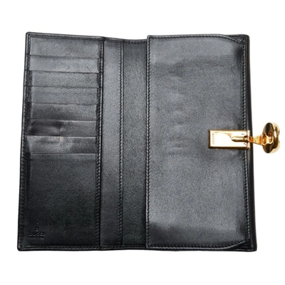 Shop Gucci Continental Black Leather Wallet  ()