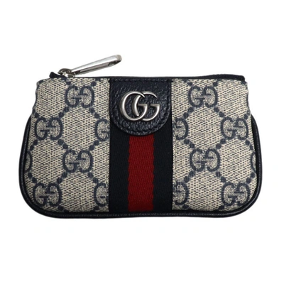 Shop Gucci Ophidia Navy Canvas Wallet  ()