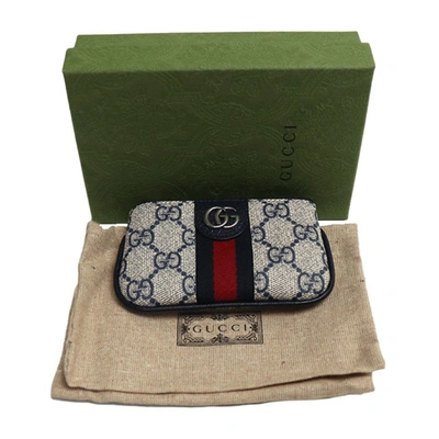 Shop Gucci Ophidia Navy Canvas Wallet  ()