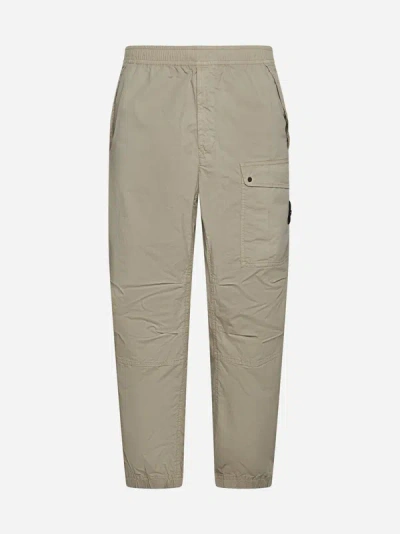 Shop Stone Island Loose-fit Cotton Cargo Trousers In Sand