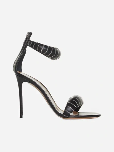 Shop Gianvito Rossi Bijoux Nappa Leather Sandals In Black
