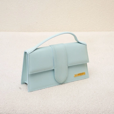 Pre-owned Jacquemus Le Bambino Light Blue Leather Shoulder Ba