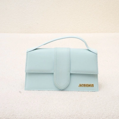 Pre-owned Jacquemus Le Bambino Light Blue Leather Shoulder Ba