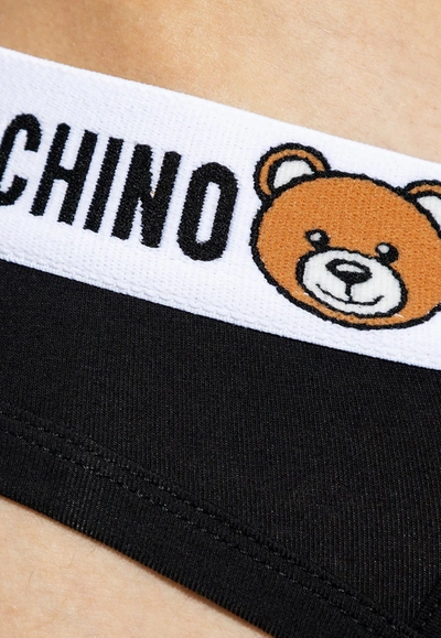 Shop Moschino 2-pack Bear-motif Briefs In Black
