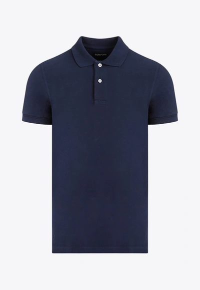 Shop Tom Ford Basic Tennis Polo T-shirt In Navy