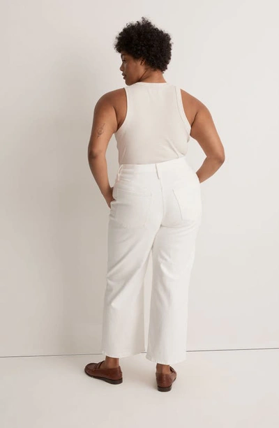 Shop Madewell The Perfect Vintage Wide Leg Crop Jeans In Tile White