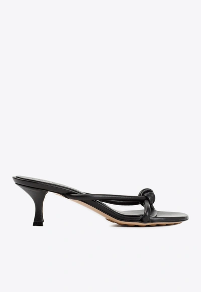 Shop Bottega Veneta Blink 50 Knotted-strap Sandals In Black