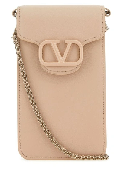 Shop Valentino Garavani Woman Skin Pink Leather Locã² Phone Case