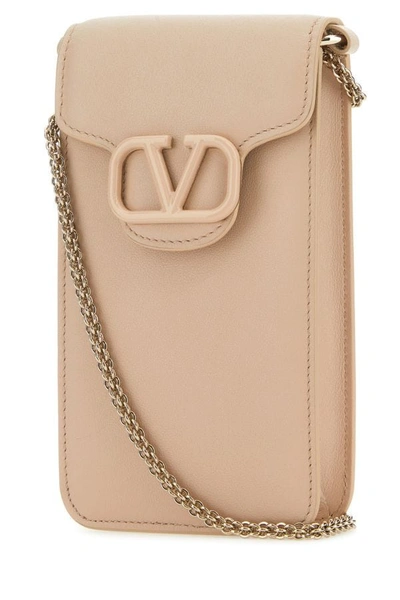 Shop Valentino Garavani Woman Skin Pink Leather Locã² Phone Case