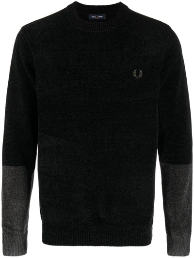 Shop Fred Perry Fp Colorblock Chenille Jumper Clothing In Black