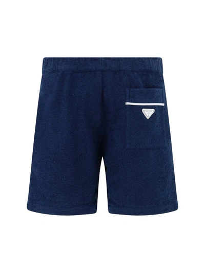 Shop Prada Bermuda Shorts In Bleu