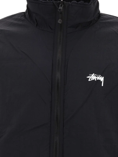 Shop Stussy Stüssy Reversible Sherpa Jacket In Black