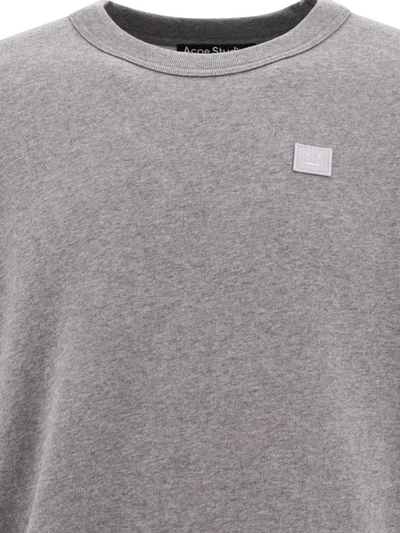 Shop Acne Studios "face" Sweatshirt In Grey