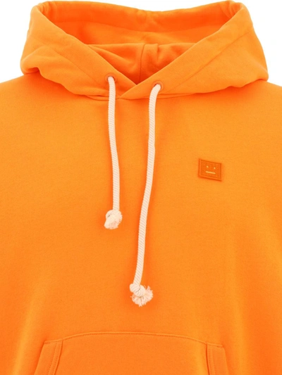 Shop Acne Studios "face" Hoodie In Orange