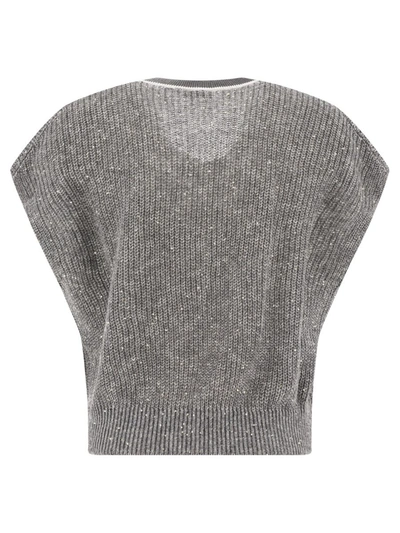 Shop Brunello Cucinelli "active Dazzling" Sweater In Grey
