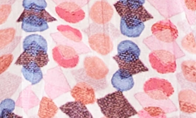 Nic + Zoe Petite Geo Dots Printed Boyfriend Shirt In Pink Multi