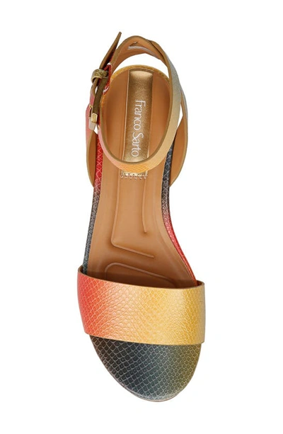 Shop Franco Sarto Presley Ankle Strap Platform Wedge Sandal In Rainbow