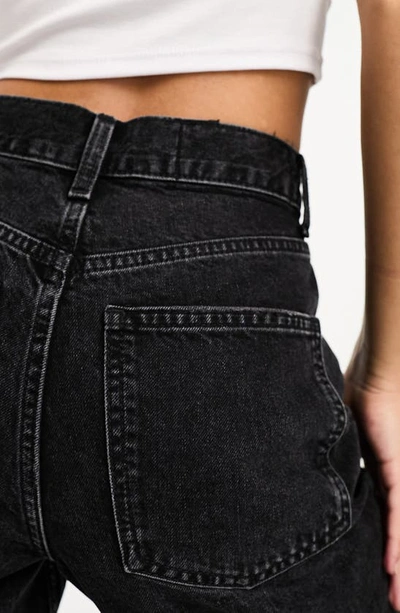 Asos Design 90s Straight Jean With Split In Black In Black