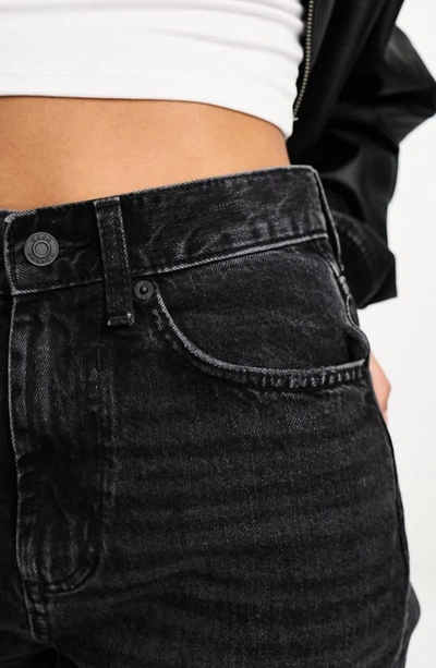 Shop Asos Design '90s High Waist Straight Leg Jeans In Black