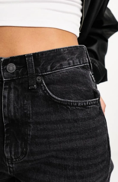 Asos Design 90s Straight Jean With Split In Black In Black