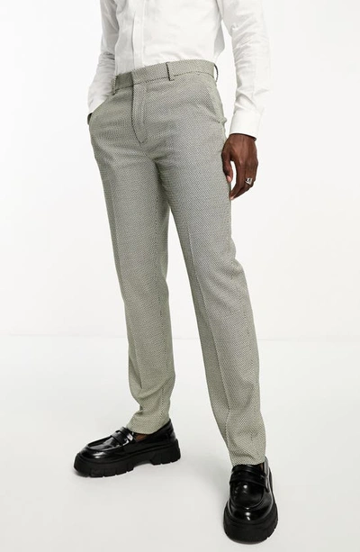 Shop Asos Design Slim Fit Suit Trousers In Dark Green