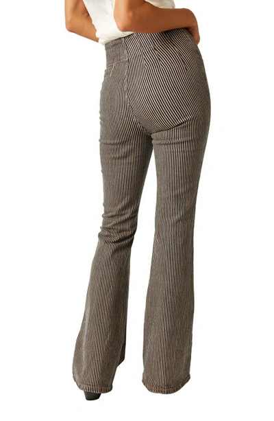 Free People Jayde Railroad High Waist Flare Jeans In Train Carstripe