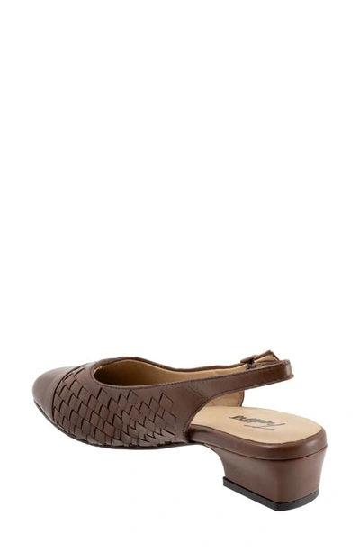 Trotters Dea Woven Slingback Pump In Dark Brown