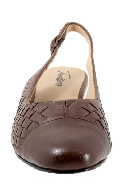 Shop Trotters Dea Woven Slingback Pump In Dark Brown