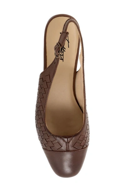 Trotters Dea Woven Slingback Pump In Dark Brown