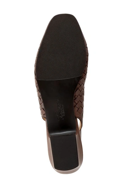Trotters Dea Woven Slingback Pump In Dark Brown