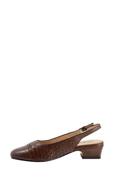 Trotters Dea Woven Slingback Pump In Dark Brown