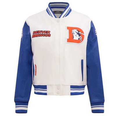 Shop Pro Standard Cream Denver Broncos Retro Classic Vintage Full-zip Varsity Jacket